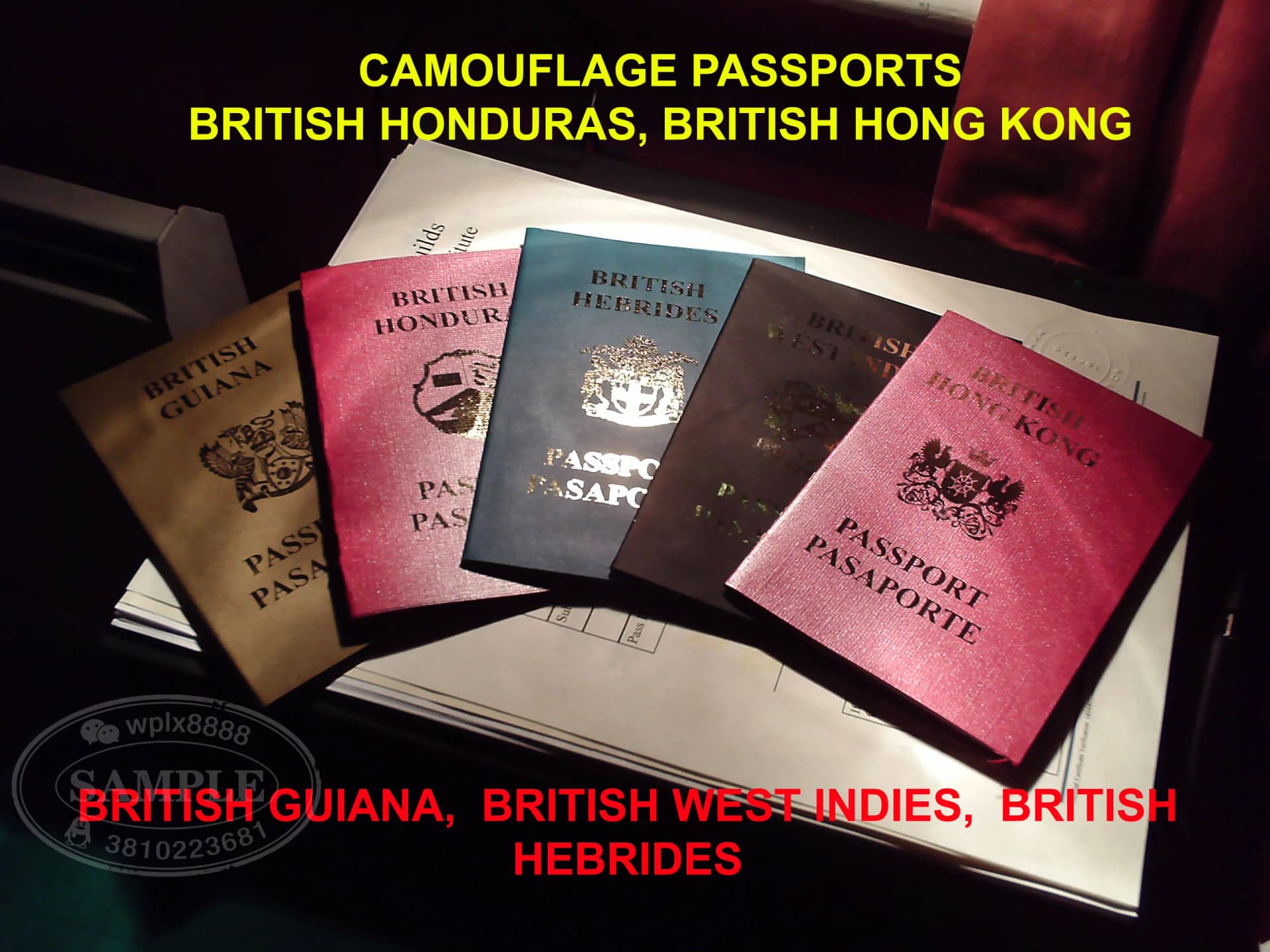 英国属地及历史地区护照外壳样本参考