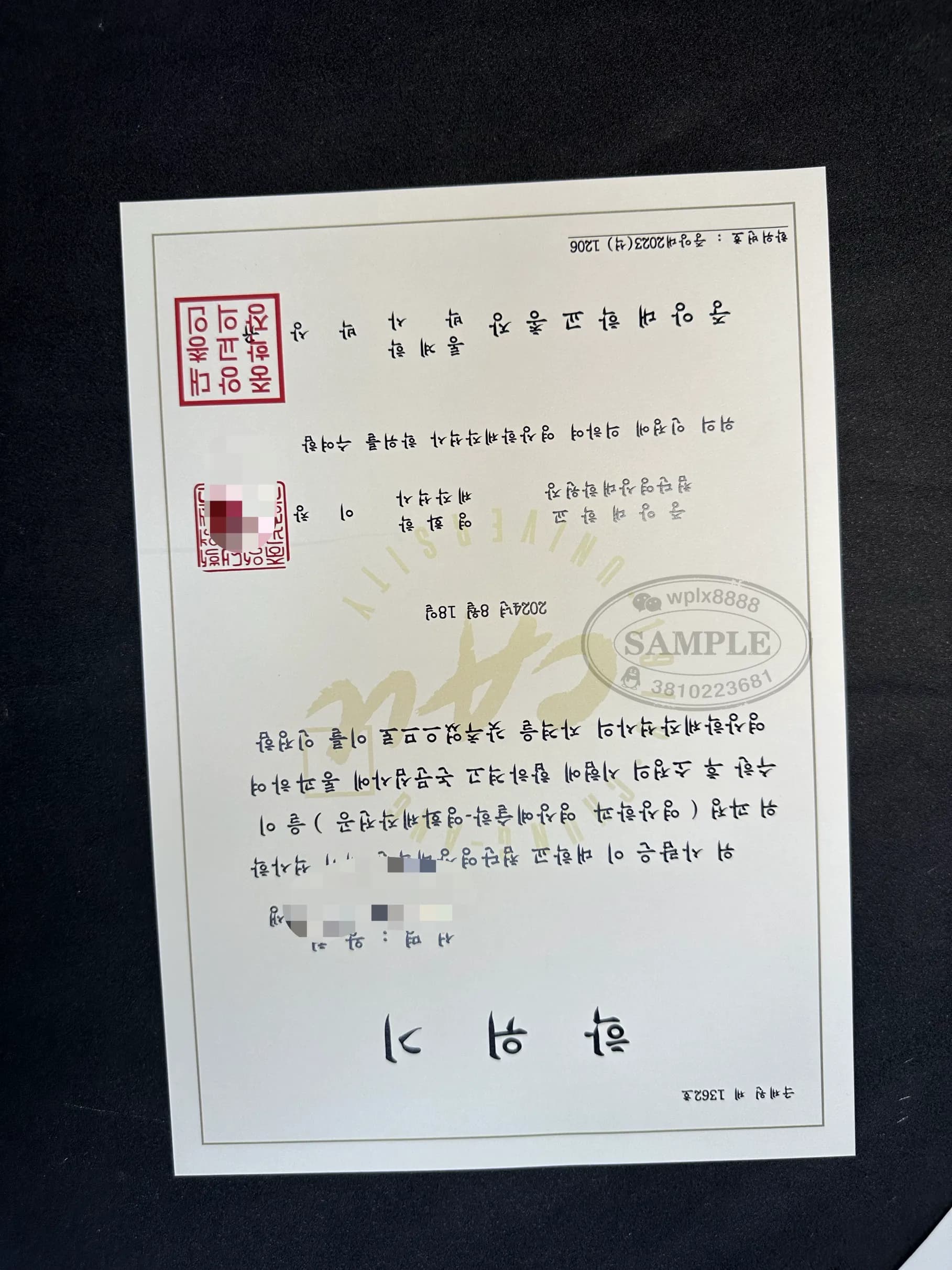 韩国中央大学硕士学位证书样本 - 电影影像制作专业