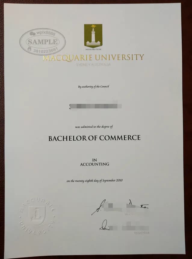 澳洲麦考瑞大学毕业证样本及会计专业学位证案例