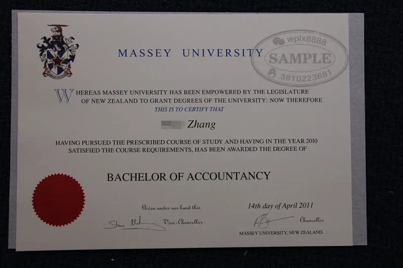 新西兰梅西大学会计学专业毕业证学位证样本参考