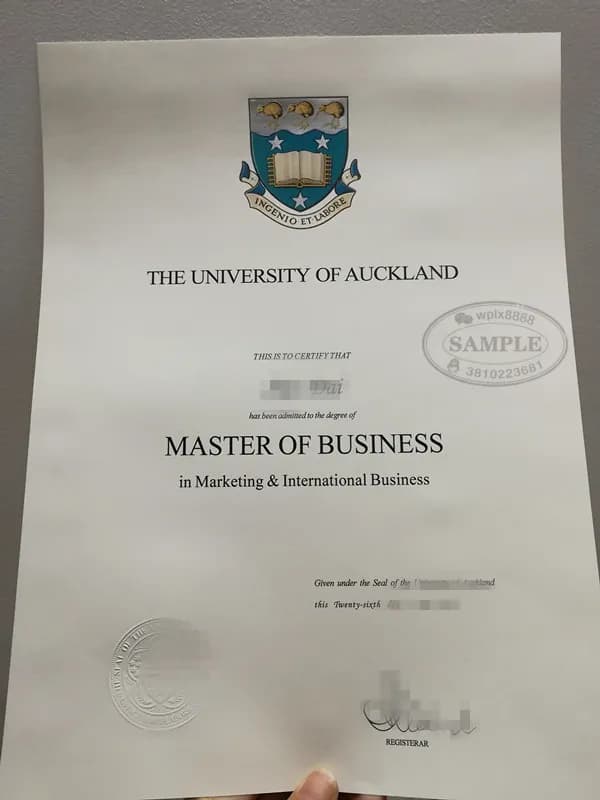 新西兰奥克兰大学市场营销与国际商务硕士学位证原件参考