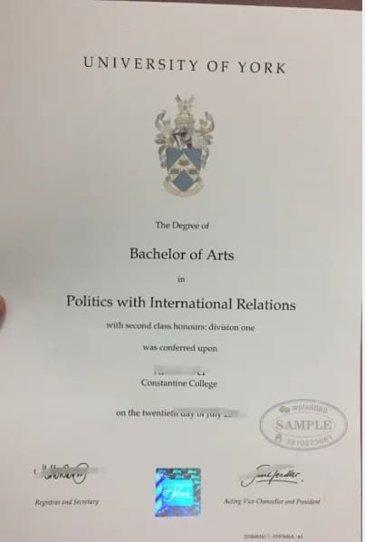 英国约克大学毕业证学位证案例展示