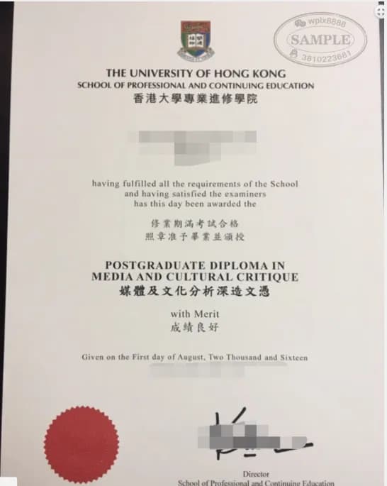 香港大学专业进修学院媒体及文化分析深造文凭认证样本 香港大学专业进修学院媒体及文化分析深造文凭认证样本