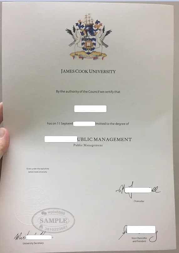 澳洲詹姆斯库克大学毕业证样本与公共管理学历认证参考 澳洲詹姆斯库克大学毕业证样本与公共管理学历认证参考