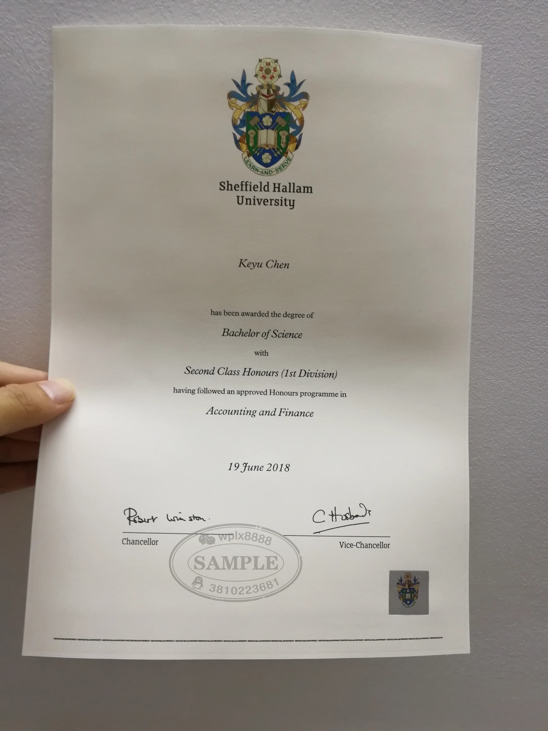 英国谢菲尔德哈勒姆大学会计与金融专业学位证书案例 英国谢菲尔德哈勒姆大学会计与金融专业学位证书案例