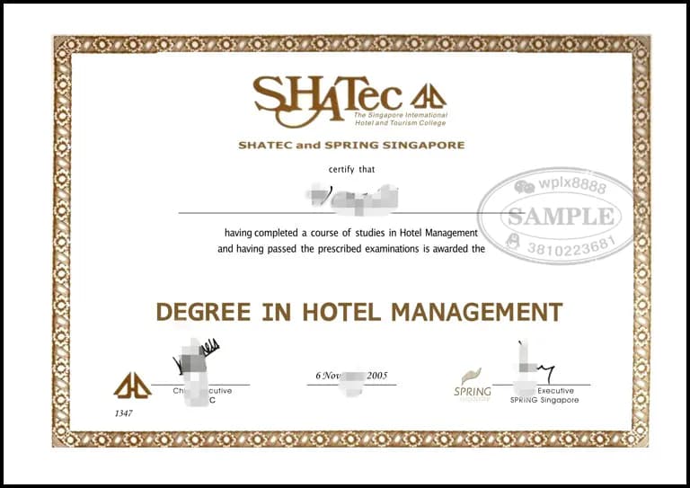 新加坡SHATEC国际酒店旅游学院酒店管理学位证书 新加坡SHATEC国际酒店旅游学院酒店管理学位证书