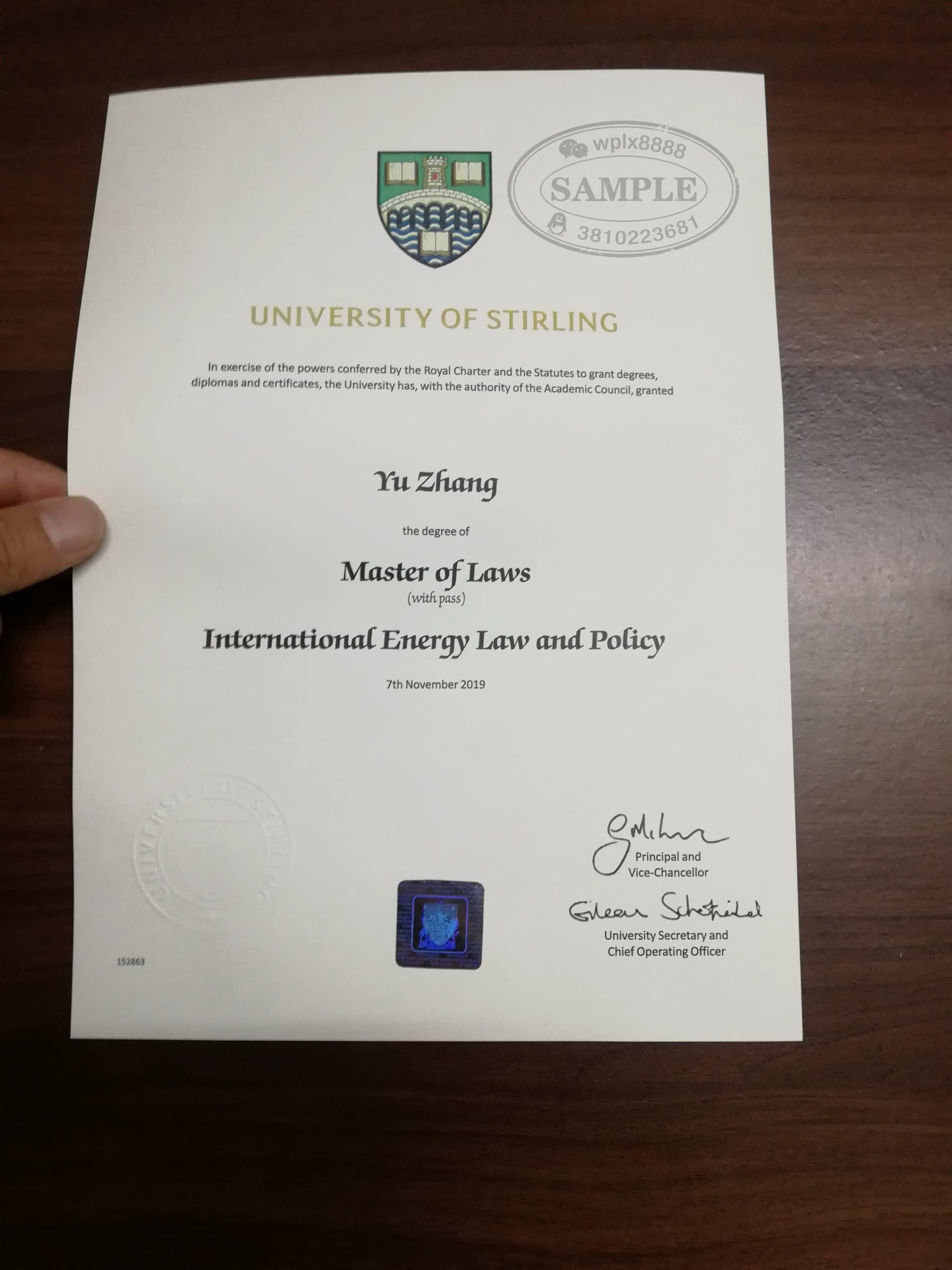 英国斯特林大学国际能源法法学硕士毕业证案例 英国斯特林大学国际能源法法学硕士毕业证案例
