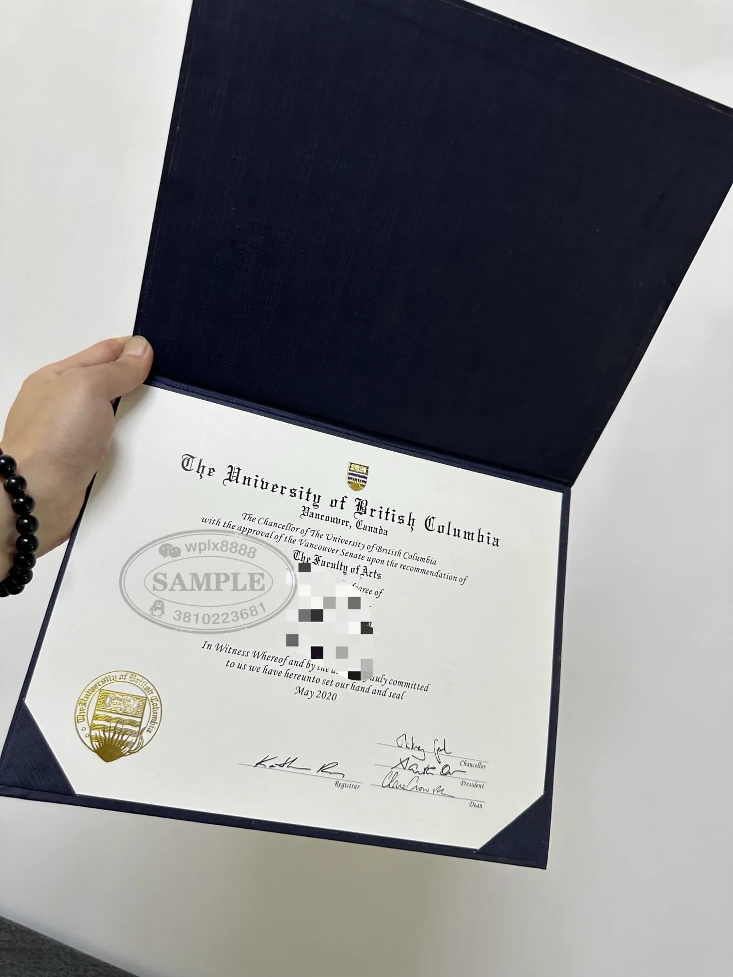 加拿大英属哥伦比亚大学UBC学位证书案例参考 加拿大英属哥伦比亚大学UBC学位证书案例参考