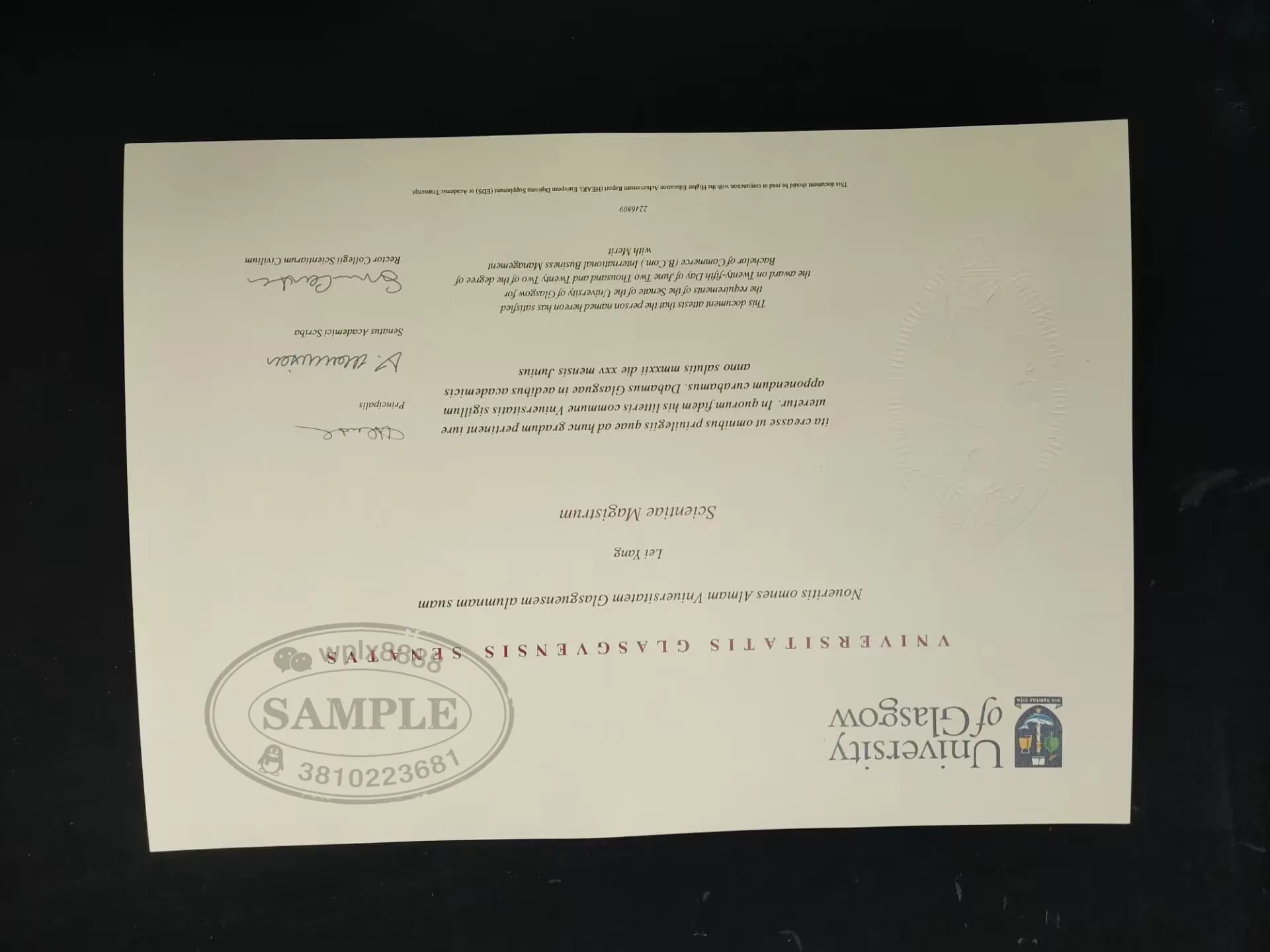 英国格拉斯哥大学国际商务管理毕业证学位证参考 英国格拉斯哥大学国际商务管理毕业证学位证参考