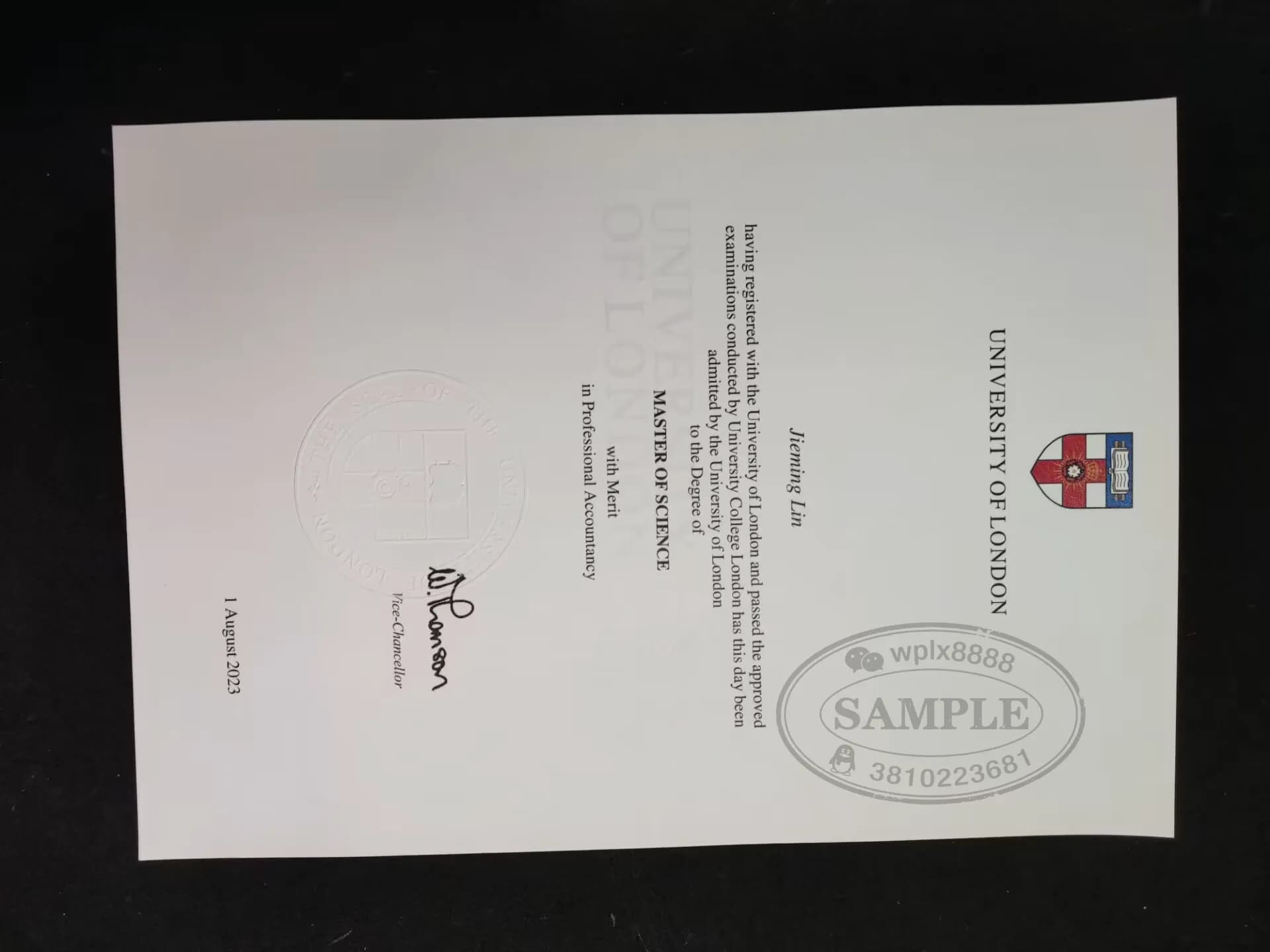 英国伦敦大学UCL专业会计硕士毕业证案例 英国伦敦大学UCL专业会计硕士毕业证案例