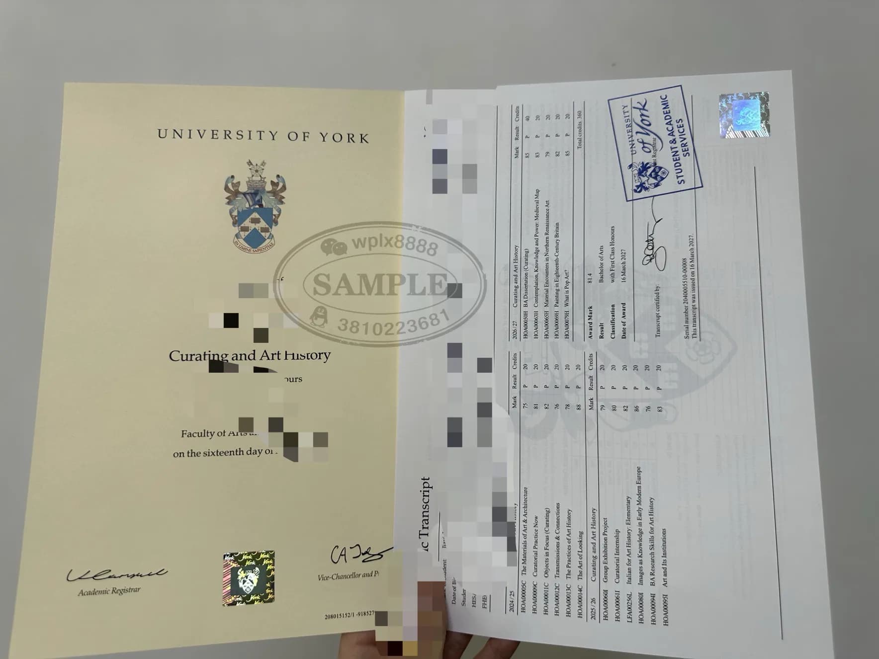 英国约克大学策展与艺术史专业毕业证与成绩单样本 英国约克大学策展与艺术史专业毕业证与成绩单样本