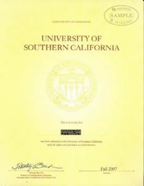 美国南加州大学录取通知书证书样本展示 美国南加州大学录取通知书证书样本展示