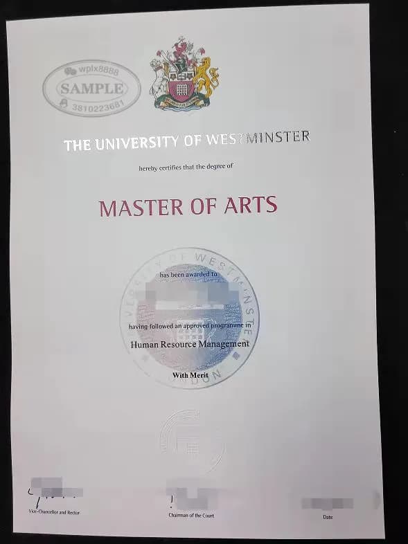 英国威斯敏斯特大学人力资源管理硕士学位证书案例 英国威斯敏斯特大学人力资源管理硕士学位证书案例
