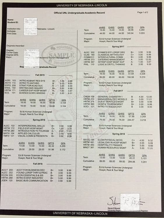 美国内布拉斯加大学林肯分校成绩单样本及学历认证指南 美国内布拉斯加大学林肯分校成绩单样本及学历认证指南