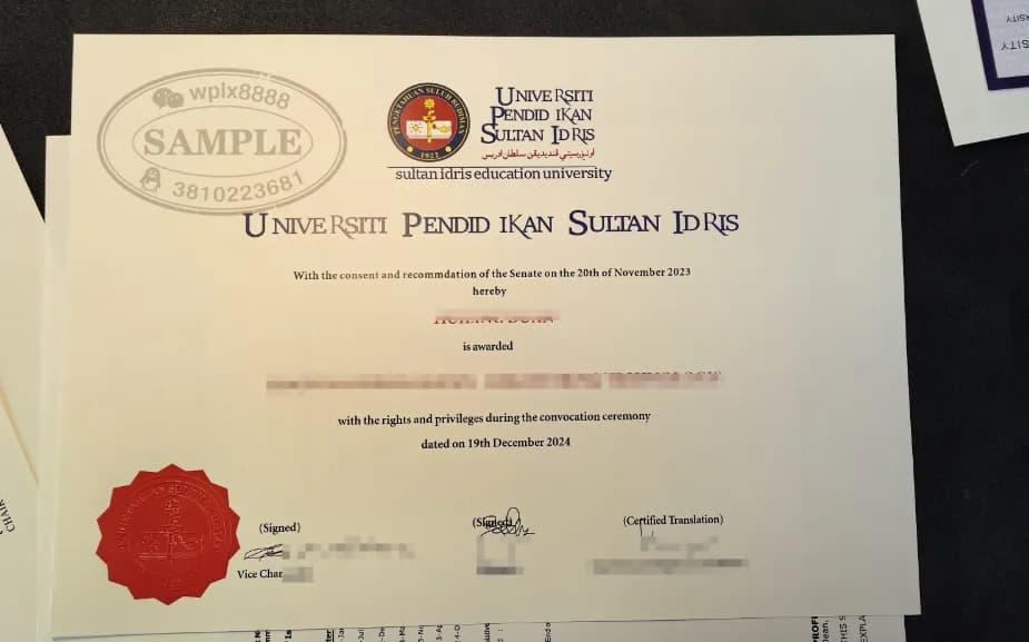 马来西亚苏丹依德理斯教育大学学位证书认证样本 马来西亚苏丹依德理斯教育大学学位证书认证样本