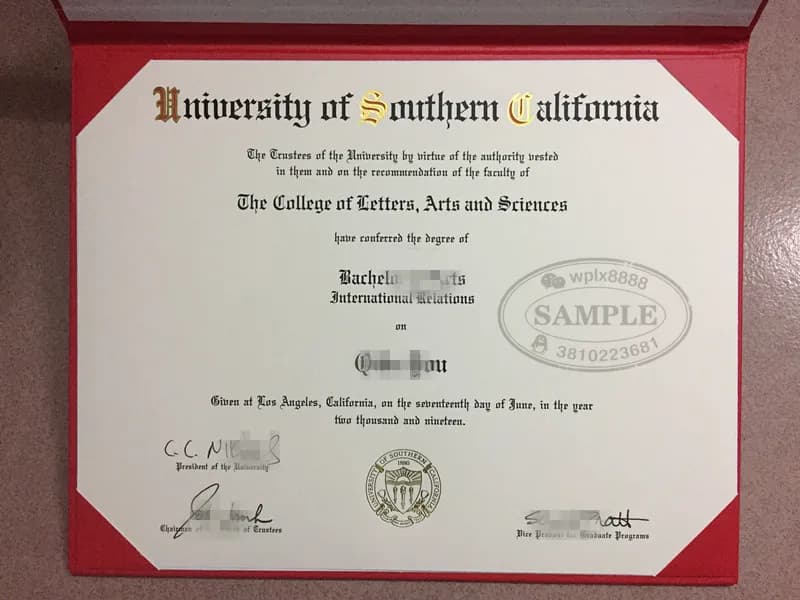 美国南加州大学USC学位证书原件样本(国际关系专业) 美国南加州大学USC学位证书原件样本(国际关系专业)